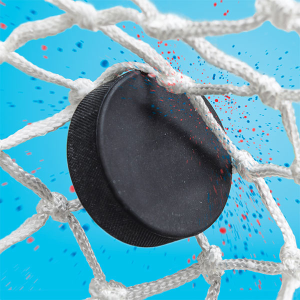 Hockey puck in the net Pacific Science Center Hockey Faster Than Ever Exhibit