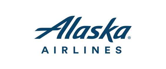 blue text reads Alaska Airlines