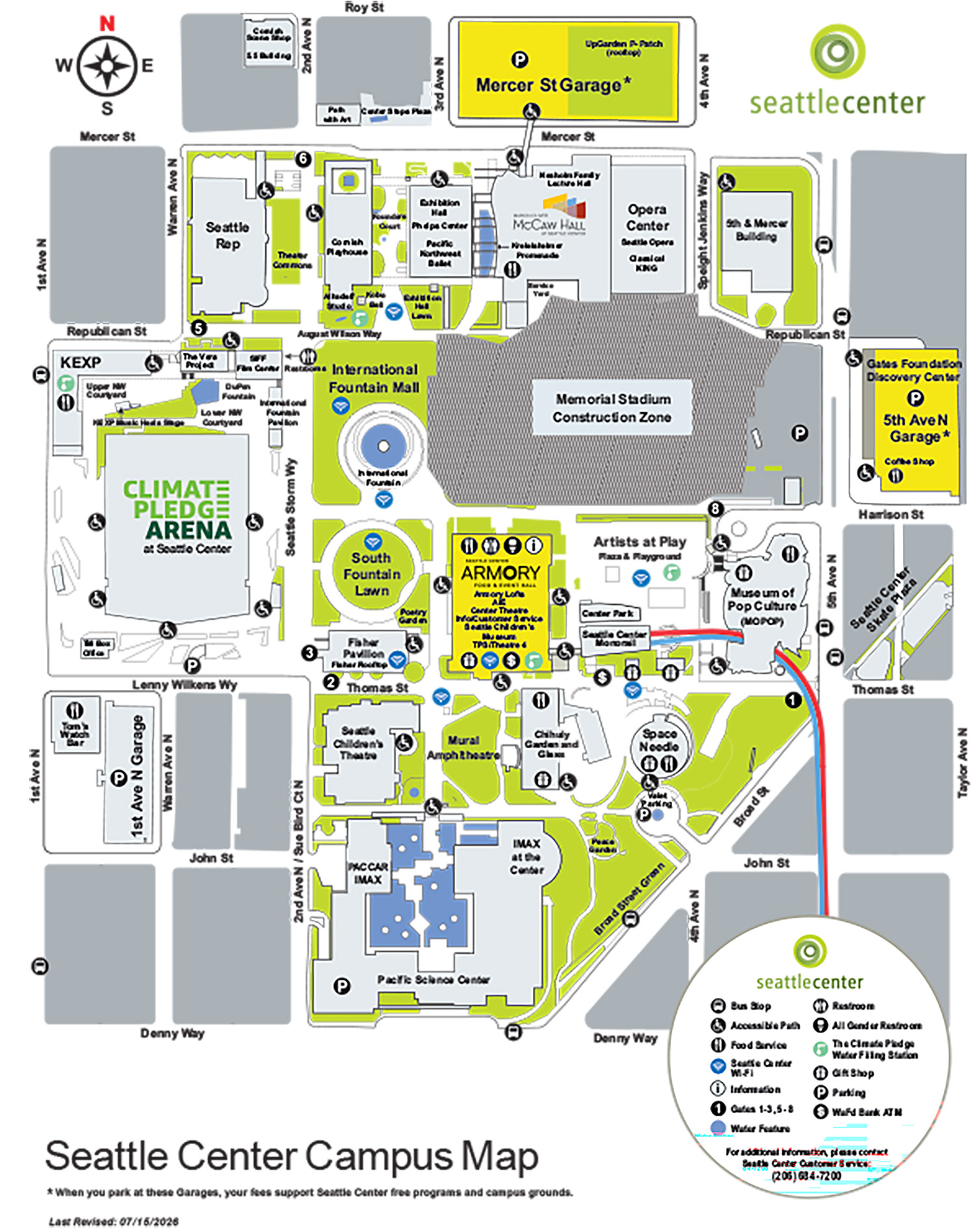 Map of Seattle Center campus